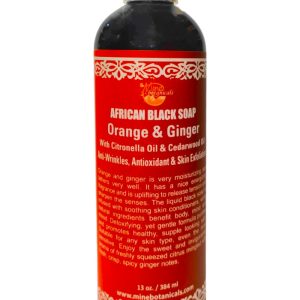African Liquid Black Soap with Orange & Ginger