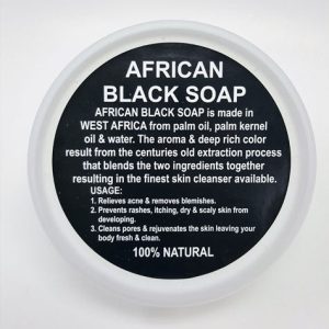 African Raw Black Soap (Jar),Plastic Round Jar